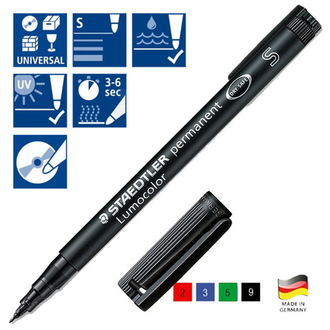 STAEDTLER Lumocolor Перманентный Универсальный маркер, CD-пленка, непрозрачная ручка, Германия 313 314 317 318 ► Фото 1/5