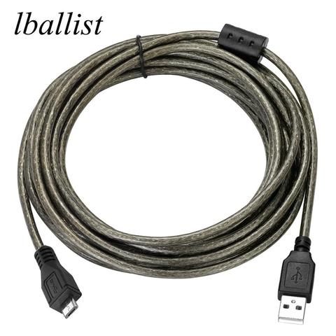 Кабель lballist Micro USB 2,0, USB 2,0 Type A папа к Micro USB2.0 папа, плетеный из фольги, экранированный, 1,5 м, 3 м, 5 м, 10 м ► Фото 1/5