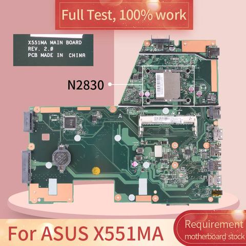 Материнская плата для ноутбука X551MA ASUS X551 X551M X551MA REV.2.0 N2830, материнская плата для ноутбука, процессор DDR3 ► Фото 1/6