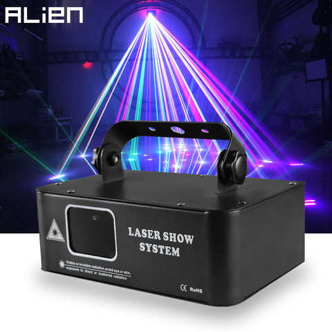 ALIEN 500mw RGB лазерный луч линии сканер проектор DJ Диско сценическое освещение Танцевальная вечеринка Свадьба Праздник Бар Клуб DMX огни ► Фото 1/6