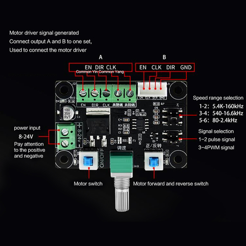 DC 12V 24V MKS OSC шаговый двигатель Генератор импульсных сигналов модуль для шагового двигателя регулятор скорости ► Фото 1/5