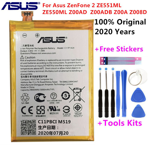 C11P1424 запасная батарея для ASUS ZenFone 2 ZE550ML ZE551ML Z00ADA Z00ADB Z008DB 2900/3000mAh батарея с инструментами для ремонта на клейкой основе ► Фото 1/6