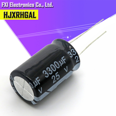 10 шт. 25v3300uf 3300uf25v 13*26, алюминиевая крышка, 25В 3300 мкФ 13x26 электро электролитический конденсатор с алюминиевой крышкой ► Фото 1/2