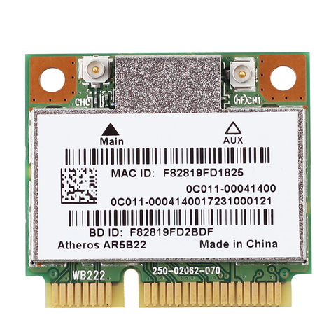 Двухдиапазонная Беспроводная WLAN мини Pci-E Wi-Fi карта Atheros AR5B22 300 Мбит/с, адаптер AR5B22 с Bluetooth 4,0 802.11a/b/g/n для ноутбука ► Фото 1/4