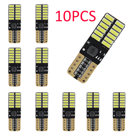 10 шт. T10 светодиодных фар для авто лампа автомобиля w5w CANBUS 4014 24smd 6000K светильник Габаритные огни светильник s Лампы для чтения светильник s ► Фото 1/6