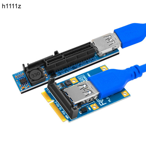 Райзер Mini PCI-E к PCI Express X4 Райзер карта расширения адаптер 15pin SATA разъем питания с USB3.0 удлинительным кабелем ► Фото 1/6