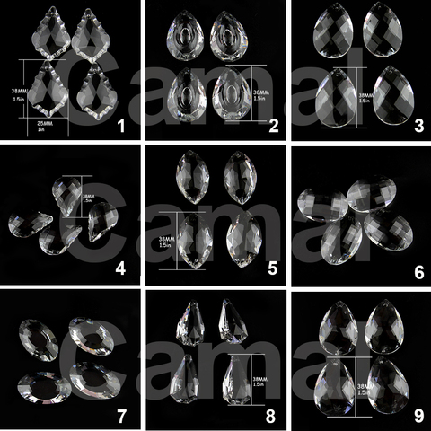 Подвесная люстра Camal, с подвеской в форме призмы, 5 шт., 38 мм, K9, с кристаллами, подвесная, для украшения свадебной вечеринки ► Фото 1/1