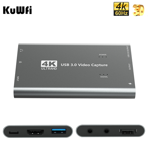 Карта захвата KuWFi 1080p 60 кадров в секунду для потоковой передачи HDMI на USB 3.0 Карта захвата 4K для Xbox One, PS4, Wii, Nintendo Switch ► Фото 1/6