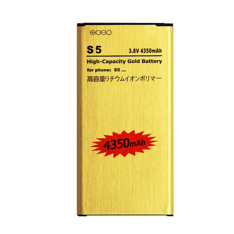 Сменный золотой аккумулятор S5 для Samsung Galaxy S5, i9600, G9008V, G9006, G900R4, золотистая батарея, для Samsung Galaxy S5, с возможностью подключения к телефону, и с во... ► Фото 1/6