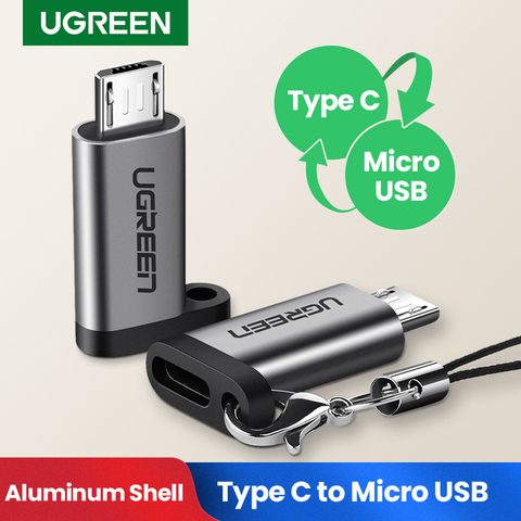 Адаптер Ugreen USB Type-C, переходник типа C на Micro USB «Мама-папа» для Xiaomi, Samsung, кабель для передачи данных, адаптер USB C USBC ► Фото 1/6