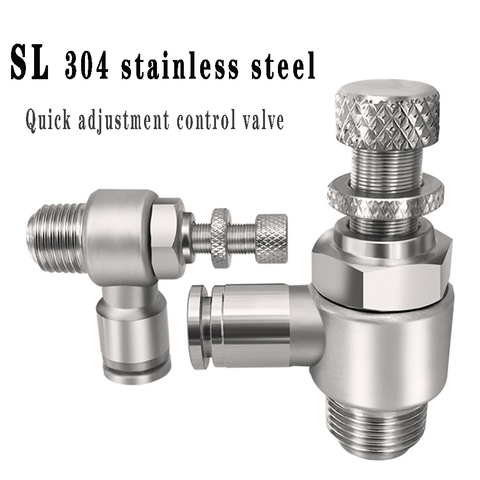 SL304 нержавеющая сталь пневматический быстроразъемный шланг 4-12 мм BSP M5 
