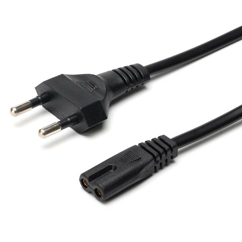 Черный 2-контактный Удлинительный кабель европейского стандарта C7, шнур питания европейского стандарта, кабель питания для XBOX, PS4, светодиод... ► Фото 1/6