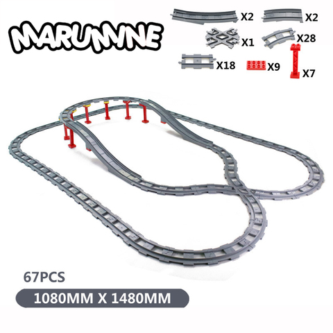 Набор строительных блоков Marumine Duplo железнодорожные кирпичи Bridge для детей, креативный развивающий поезд, треки, кирпичи для детей ► Фото 1/6