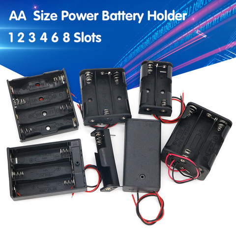 AA Размеры Мощность Батарея хранения Чехол Box держатель приводит с 1, 2, 3, 4, 6 слотов для карт контейнерный мешок DIY Стандартный батареи зарядки Droship ► Фото 1/6