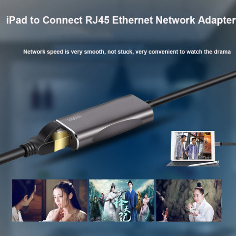 2 в 1 OTG Ethernet USB адаптер для Lightning к RJ45 LAN Gigabit 1000mbs Проводная сеть для iPhone 7 8 11 12 X XS pro ios 13 14 ► Фото 1/6