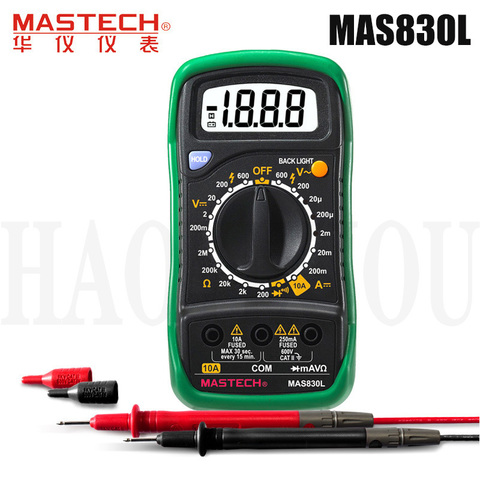 MASTECH MAS830L карманный цифровой измеритель напряжения, измеритель сопротивления переменного/постоянного тока ► Фото 1/6