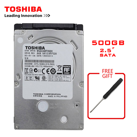 Внутренний жесткий диск TOSHIBA 500 ГБ, 2,5 дюйма, SATA2, 500-160 об./мин. ► Фото 1/6
