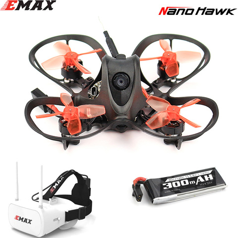 EMAX Nanohawk 65 мм 1S Whoop FPV для начинающих в помещении гоночный Дрон BNF FrSky D8 Runcam Nano3 камера 25mw VTX 5A Blheli_S 5,8G FPV Glas ► Фото 1/6