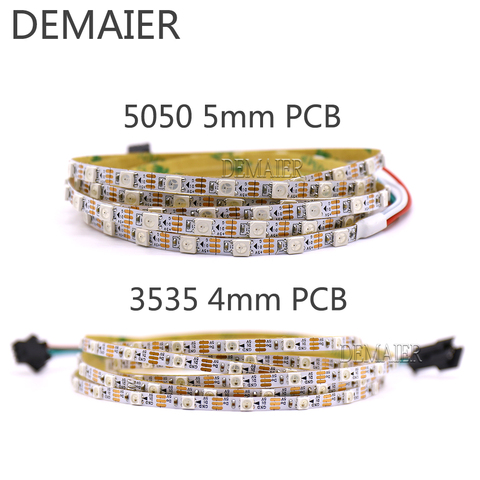 Светодиодные пиксельные ленты SK6812 WS2812B MINI SMD 3535 5050 RGB 60/144 led 4 мм/5 мм/7,2 мм PCB smd3535/5050 ► Фото 1/6