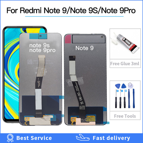 Оригинальный дисплей для Xiaomi Redmi Note 9, ЖК-дисплей с дигитайзером сенсорного экрана в сборе, ЖК-дисплей для Redmi Note 9 pro, ЖК-дисплей с дигитайзером... ► Фото 1/5
