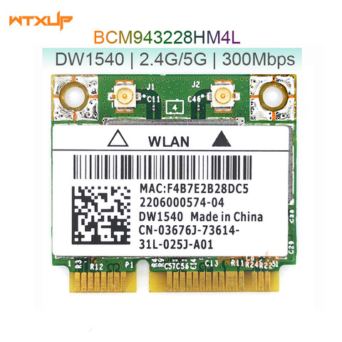 Беспроводной адаптер Broadcom BCM943228HM4L DW1540 Half Mini PCI Express, двухдиапазонный 802.11a/b/g/n Wlan Wi-Fi карта ► Фото 1/3