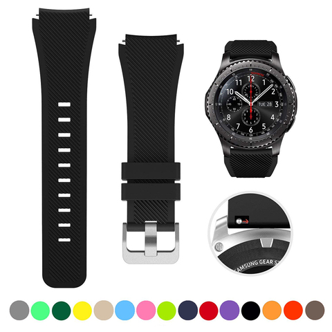 Ремешок силиконовый для Samsung galaxy watch 46 мм, спортивный браслет для Gear S3 frontier Huawei watch GT, 22 мм ► Фото 1/5