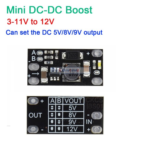 DYKB мини DC-DC повышающий преобразователь 3 в 3,2 в 3,3 В 3,7 В 5 в 9 В до 12 В регулятор напряжения PCB плата модуль может установить 5 В/8 в/9 в ► Фото 1/4