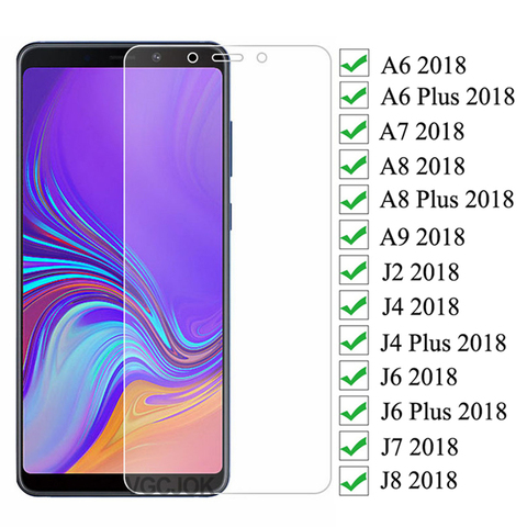 Защитное стекло 9D для Samsung Galaxy A6 A8 J4 J6 Plus 2022 J2 J8 A7 A9 2022 закаленное защитное стекло для экрана Защитная пленка ► Фото 1/6