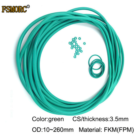 Уплотнительное кольцо OD10mm ~ 260mm * 3,5mm толщина/CS Green FKM o, маслостойкая кислотоустойчивая и щелочная уплотнительная прокладка FPM o-ring ► Фото 1/3