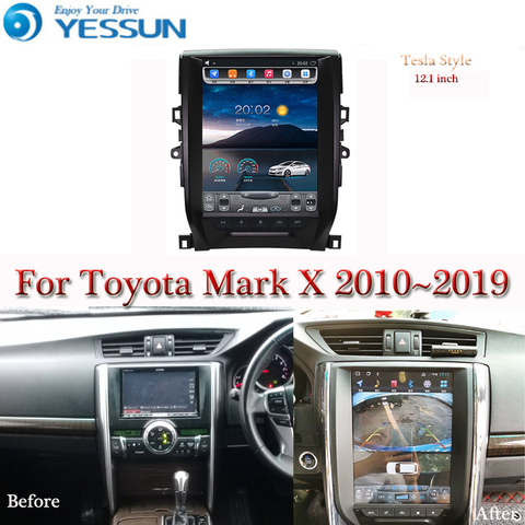 Экран Tesla для Toyota Mark X X130 2010 2022, автомобильный мультимедийный плеер на Android, автомобильный радиоприемник 12,1 дюйма, стерео, аудио, GPS-навигация ► Фото 1/6