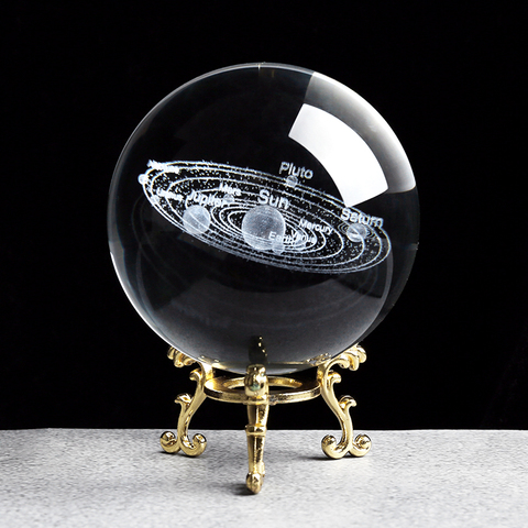Солнечный Системы миниатюрные фигурки 3D модель планет Сфера Feng Shui хрустальный шар украшение стола Декор для дома подарок на праздник ► Фото 1/5