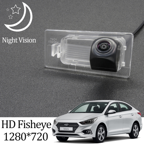 Камера заднего вида «рыбий глаз» Owtosin HD 1280*720 для Hyundai Solaris HCR 2017 2022, автомобильные парковочные аксессуары ► Фото 1/6