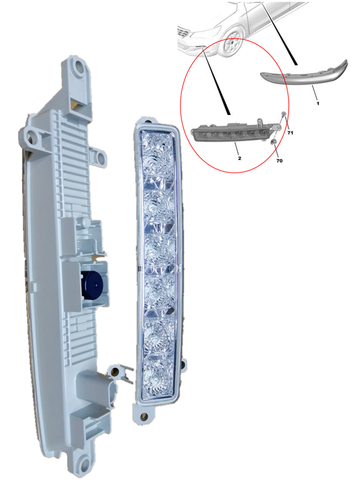 Дневной ходовой светильник светодиодный 9677409380/9802795580/045448/9812662180 для Peugeot 108/107/308 для Citroen C1/C3 для Toyota aygo ► Фото 1/6