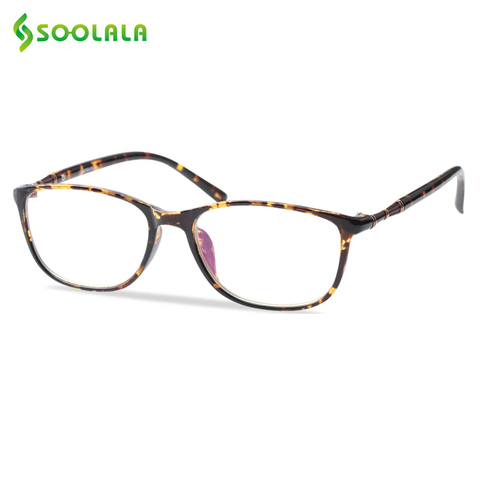 Очки для чтения SOOLALA TR90 оверсайз, женские и мужские очки в полной оправе с прозрачными линзами, очки для чтения + 0,5 0,75-4,0 ► Фото 1/6