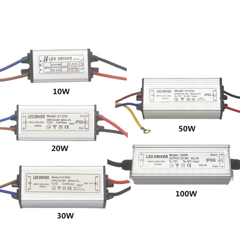 Светодиодный драйвер 10W 20W 30W 50W 100W адаптер трансформатор освещения AC85V-265V для DC25-40V IP66 Питание ► Фото 1/6