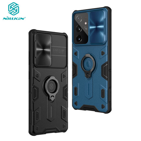 Ультратонкий чехол Nillkin для Samsung S21, защитный чехол для камеры Samsung Galaxy S21 Plus S21 + кольцевой держатель-подставка ► Фото 1/6