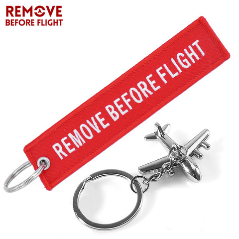 Брелок для ключей AviationGift, цепь для ключей с вышивкой биркой, с металлическим самолетом, подарок для мужчин ► Фото 1/6