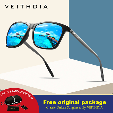 Солнцезащитные очки унисекс VEITHDIA, винтажные алюминиевые очки с поляризационными стеклами, модель 2, 2022 ► Фото 1/6