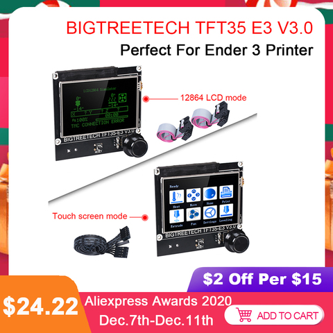 Сенсорный экран BIGTREETECH TFT35 E3 V3.0/12864, ЖК-дисплей, WIFI, запчасти для 3D принтера TFT35 для Ender 3 CR10 SKR MINI E3 SKR V1.4 ► Фото 1/6