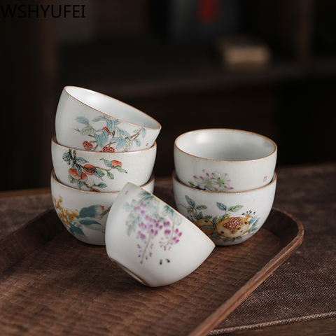 Чайный сервиз WSHYUFEI Цзиндэчжэнь, чайная чашка в китайском стиле, Ретро керамическая чашка, персональная одинарная чашка, чайный сервиз пуэр, ... ► Фото 1/6