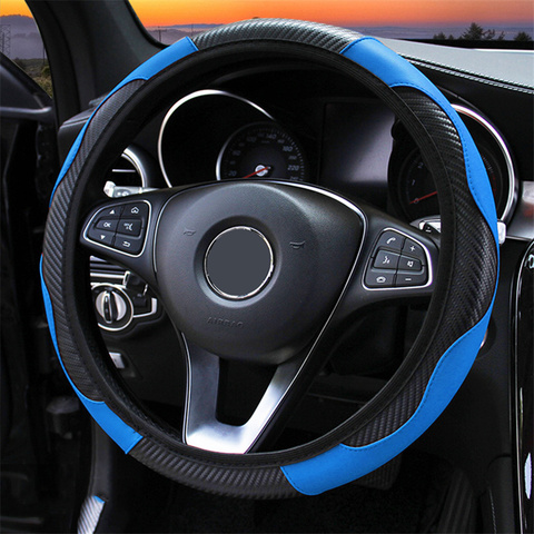 Кожаный чехол на руль автомобиля для Toyota Auris Avensis Prius chr Aqua Aygo Corolla Verso Land Cruiser Prado Hilux аксессуары ► Фото 1/6