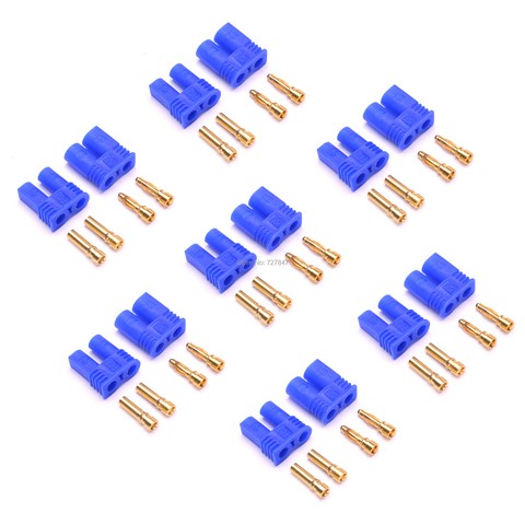 5 пар EC2 / EC3 / EC5 Штекерный разъем типа «мама» для аккумулятора, золотой разъем для аккумулятора, цилиндрический штекер для RC аксессуаров ► Фото 1/6