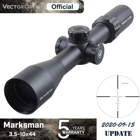 Тактический прицел для охотничьей винтовки Vector Optics Marksman 3,5-10x44, 1/10 мил, подходит для пневматического ружья и настоящего оружия. 308win ► Фото 1/6