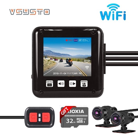 Водонепроницаемый видеорегистратор для мотоцикла wifi Moto Dash Cam 1080P Full HD sony 323 rbike dual view camera 2 