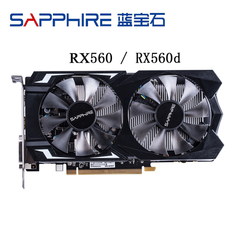 Видеокарта SAPPHIRE RX 560 4 ГБ GDDR5, графические карты для AMD RX 500 rx 560d VGA RX560 4G RX560D DP HDMI DVI 7000 МГц 1024 896, б/у ► Фото 1/6