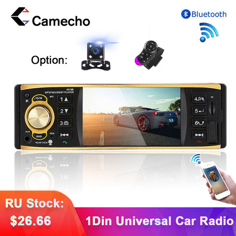 Автомагнитола Camecho 4022D, 1 din, FM-радио, автомобильный аудиоплеер, 4,1 дюйма, Bluetooth, Авторадио с камерой заднего вида и дистанционным управлением ► Фото 1/6