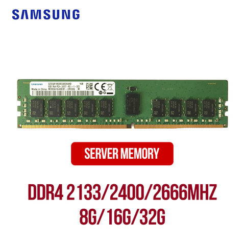 Серверная память Samsung DDR4, 8 ГБ, 16 ГБ, 32 ГБ, 1RX4 2133/2400/2666 МГц, ECC REG, 32 ГБ, 16 ГБ, 8 ГБ, DDR4, Серверная ОЗУ 2RX4 ► Фото 1/3