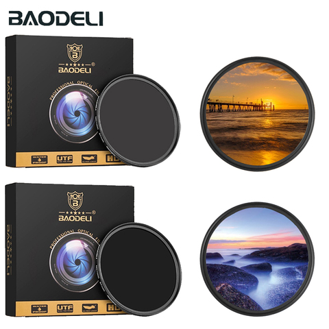 Фильтр BAODELI Nd 64 1000 49 52 55 58 62 67 72 77 82 мм для объектива камеры Canon M50 600d Nikon D3200 D3500 D5100 D5600 Sony A6000 ► Фото 1/6