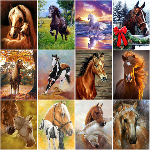 DIY Horse 5D Diamond Painting Full Square/Round Mosaic Animal Diamont Embroidery Cross Stitch Rhinestone Handmade Home Decor ► Фото 1/6