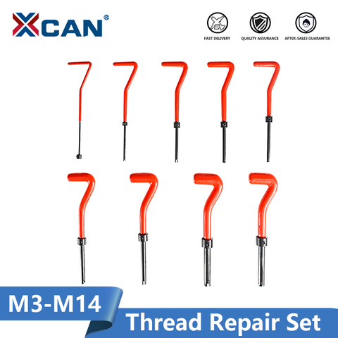 Набор для ремонта резьбы XCAN Metric M3/M4/M5/M6/M7/M8/M10/M12/M14 для восстановления поврежденных резьбы инструменты для ремонта резьбовых вставок ► Фото 1/5